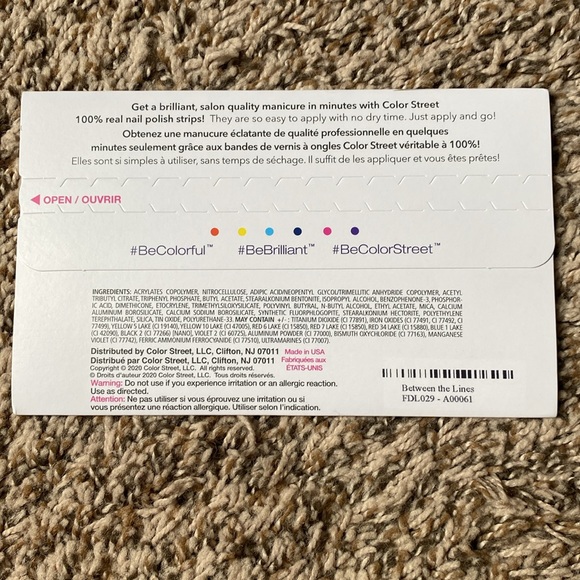 Color Street Nail Polish Strips - Between The Lines - Clear Nail Glitter Art - Picture 3 of 3